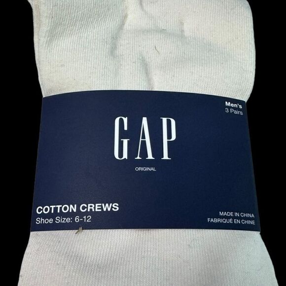 NWT GAP Men’s 3-Pack Cotton Crew Socks - Picture 3 of 6
